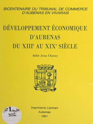 cover image of Développement économique d'Aubenas du XIIIe au XIXe siècle